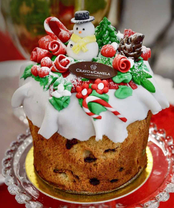 Chocotone boneco de neve