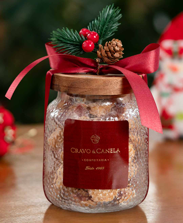 Pote de vidro com petit four