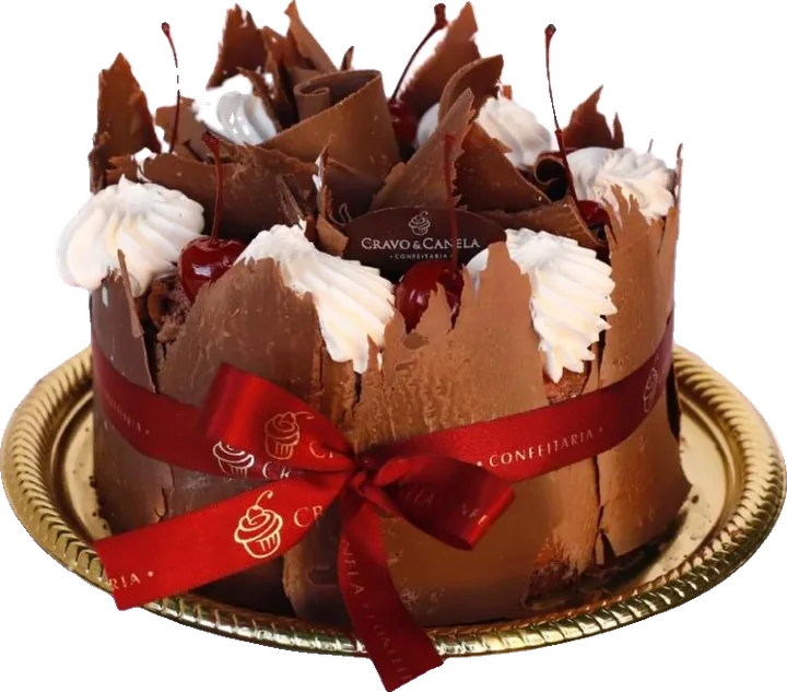 Torta Floresta Negra com fita Cravo & Canela