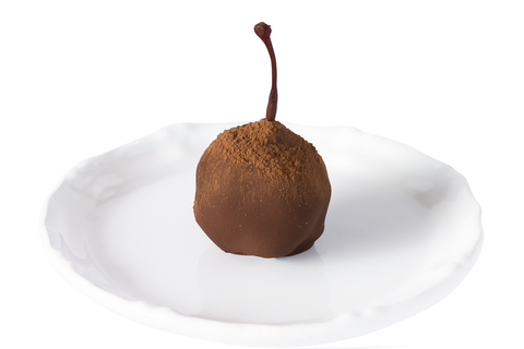 Trufa de chocolate com cereja de cabinho